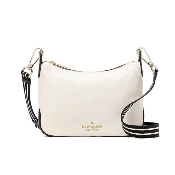 New Kate Spade Rosie Small Crossbody Pebbled Leather Black Parchment Multi